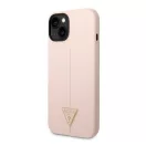 Guess Silicone Triangle Apple iPhone 14 Plus hátlap tok, pink