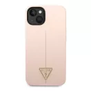 Guess Silicone Triangle Apple iPhone 14 Plus hátlap tok, pink