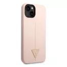 Guess Silicone Triangle Apple iPhone 14 Plus hátlap tok, pink