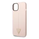 Guess Silicone Triangle Apple iPhone 14 Plus hátlap tok, pink