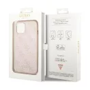 Guess 4G Metal Gold Apple iPhone 14 hátlap tok, pink