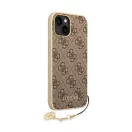 Guess 4G Charms Collection Apple iPhone 14 hátlap tok, barna