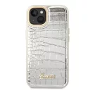 Guess Croco Collection Apple iPhone 14 hátlap tok, ezüst