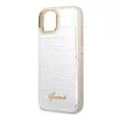 Guess Croco Collection Apple iPhone 14 hátlap tok, ezüst