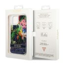 Guess Flower Liquid Glitter Apple iPhone 14 hátlap tok, kék
