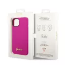 Guess Silicone Vintage Gold Apple iPhone 14 hátlap tok, rózsaszín