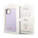 Guess Silicone Vintage Gold Apple iPhone 14 hátlap tok, lila