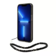   Guess Translucent Pearl Strap Apple iPhone 14 Pro Max hátlap tok, fekete