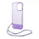 Guess Translucent Pearl Strap Apple iPhone 14 Pro Max hátlap tok, lila