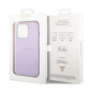 Guess Saffiano Strap Apple iPhone 14 Pro Max hátlap tok, lila