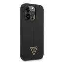 Guess Silicone Triangle Apple iPhone 14 Pro Max hátlap tok, fekete