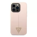 Guess Silicone Triangle Apple iPhone 14 Pro Max hátlap tok, pink