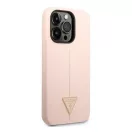 Guess Silicone Triangle Apple iPhone 14 Pro Max hátlap tok, pink