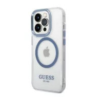   Guess Metal Outline Magsafe Apple iPhone 14 Pro hátlap tok, kék