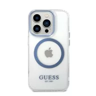   Guess Metal Outline Magsafe Apple iPhone 14 Pro hátlap tok, kék