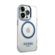   Guess Metal Outline Magsafe Apple iPhone 14 Pro hátlap tok, kék
