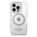 Guess Metal Outline Magsafe Apple iPhone 14 Pro hátlap tok, ezüst