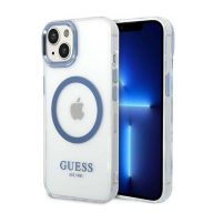   Guess Metal Outline Magsafe Apple iPhone 14 Plus hátlap tok, kék