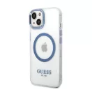 Guess Metal Outline Magsafe Apple iPhone 14 Plus hátlap tok, kék