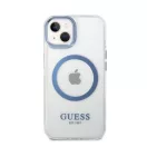 Guess Metal Outline Magsafe Apple iPhone 14 Plus hátlap tok, kék