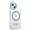 Guess Metal Outline Magsafe Apple iPhone 14 Plus hátlap tok, kék