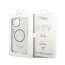 Guess Metal Outline Magsafe Apple iPhone 14 Plus hátlap tok, ezüst