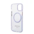 Guess Gold Outline Translucent MagSafe Apple iPhone 14 hátlap tok, lila