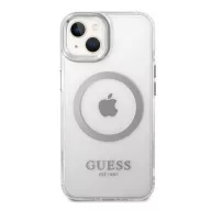   Guess Metal Outline Magsafe Apple iPhone 14 hátlap tok, ezüst