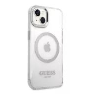   Guess Metal Outline Magsafe Apple iPhone 14 hátlap tok, ezüst