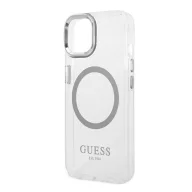   Guess Metal Outline Magsafe Apple iPhone 14 hátlap tok, ezüst