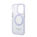 Guess Gold Outline Translucent MagSafe Apple iPhone 14 Pro Max hátlap tok, lila