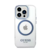   Guess Metal Outline Magsafe Apple iPhone 14 Pro Max hátlap tok, kék