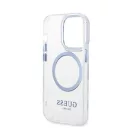 Guess Metal Outline Magsafe Apple iPhone 14 Pro Max hátlap tok, kék