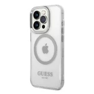   Guess Metal Outline Magsafe Apple iPhone 14 Pro Max hátlap tok, ezüst