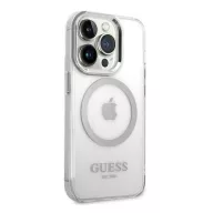  Guess Metal Outline Magsafe Apple iPhone 14 Pro Max hátlap tok, ezüst