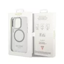 Guess Metal Outline Magsafe Apple iPhone 14 Pro Max hátlap tok, ezüst