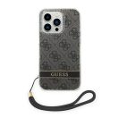 Guess 4G Print Strap Apple iPhone 14 Pro hátlap tok, fekete