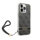 Guess 4G Print Strap Apple iPhone 14 Pro hátlap tok, fekete