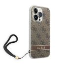 Guess 4G Print Strap Apple iPhone 14 Pro hátlap tok, barna