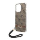 Guess 4G Print Strap Apple iPhone 14 Pro hátlap tok, barna
