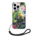 Guess Flower Strap Apple iPhone 14 Pro hátlap tok, kék