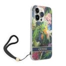 Guess Flower Strap Apple iPhone 14 Pro hátlap tok, kék