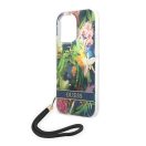 Guess Flower Strap Apple iPhone 14 Pro hátlap tok, kék