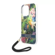 Guess Flower Strap Apple iPhone 14 Pro hátlap tok, kék