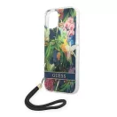 Guess Flower Strap Apple iPhone 14 hátlap tok, kék