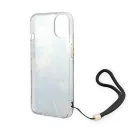 Guess Flower Strap Apple iPhone 14 hátlap tok, kék