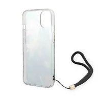 Guess Flower Strap Apple iPhone 14 hátlap tok, kék