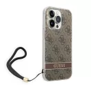Guess 4G Print Strap Apple iPhone 14 Pro Max hátlap tok, barna