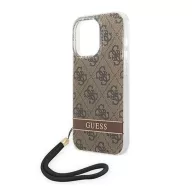   Guess 4G Print Strap Apple iPhone 14 Pro Max hátlap tok, barna