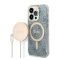 Guess 4G Print MagSafe Apple iPhone 14 Pro hátlap tok, kék + MagSafe töltő